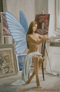 _La modella_ olio e acrilico su tela 40 x 60 cm (D)(S)_farina