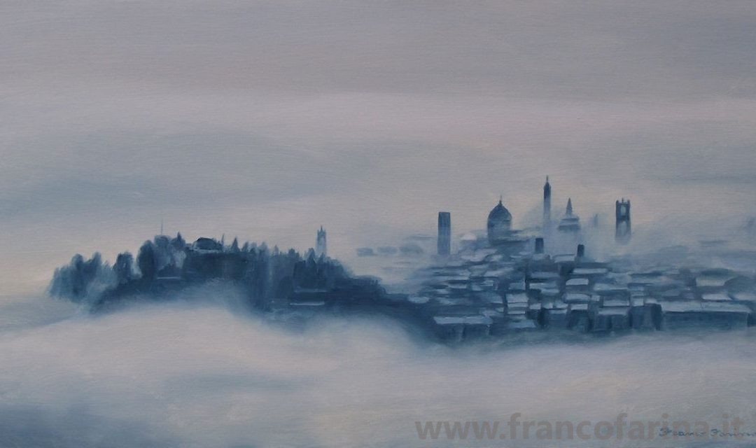Bergamo tra nebbia e neve