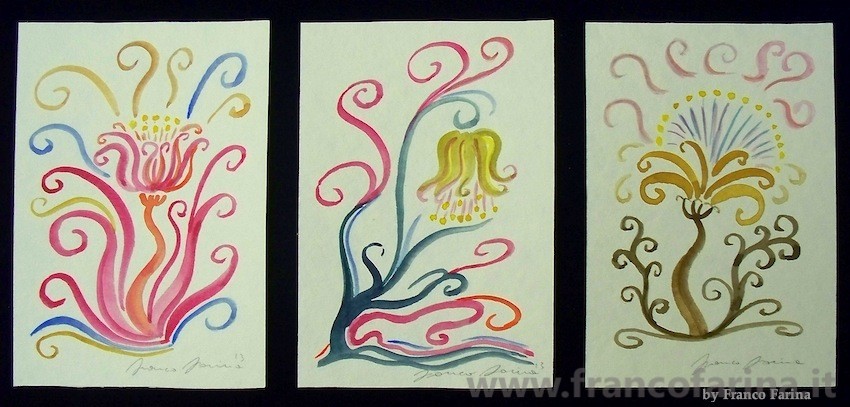 Trittico “Svolazzi floreali”
