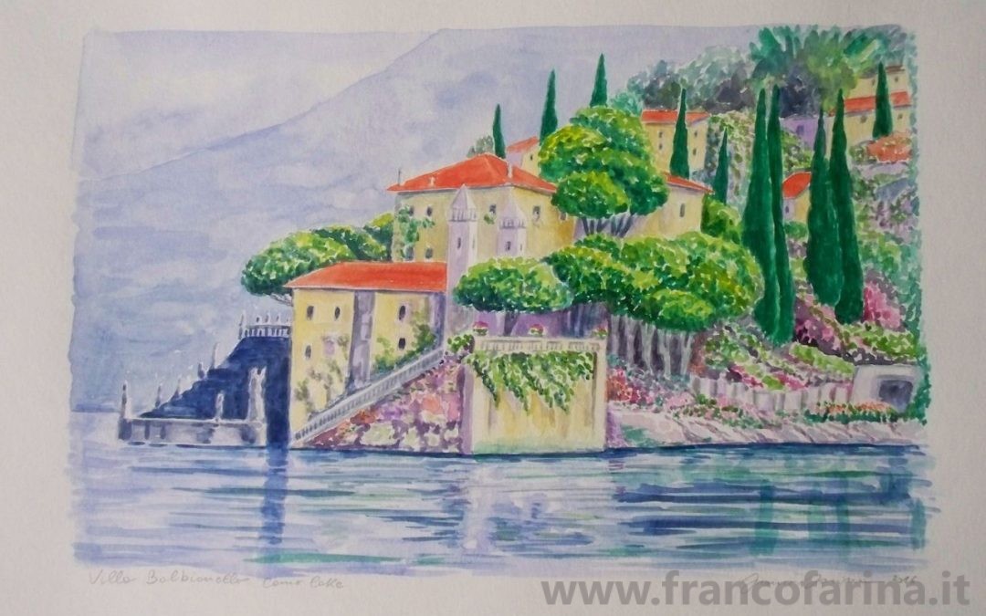 Villa Balbianello sul lago di Como (Acquarello)